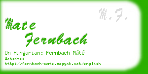 mate fernbach business card