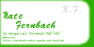 mate fernbach business card